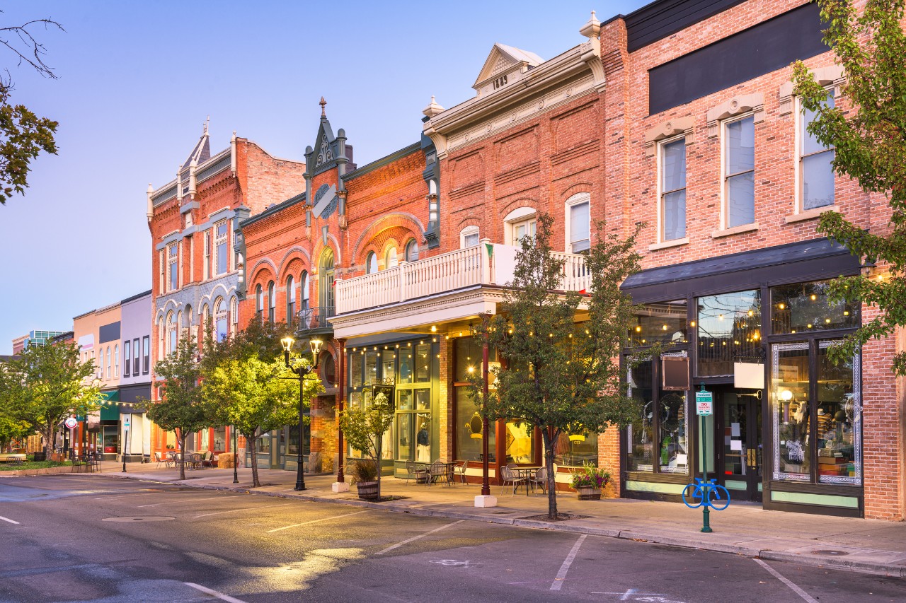 Buildings in a downtown area.