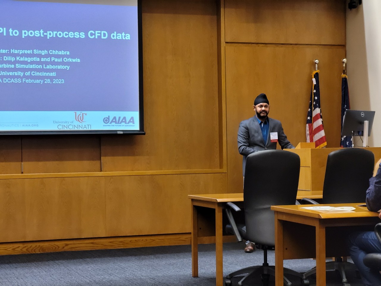 Harpreet Singh Chhabra presenting at AIAA conference