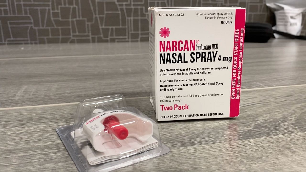 a photo showing a box containing Narcan spray