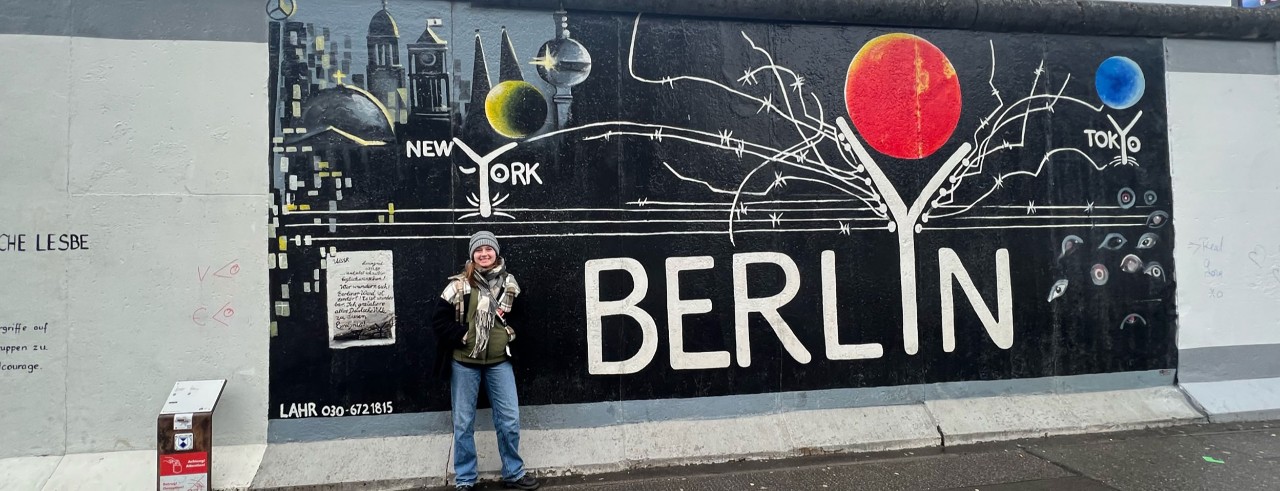 Natalia Carlson on the East side of the Berlin Wall. Photo/provided