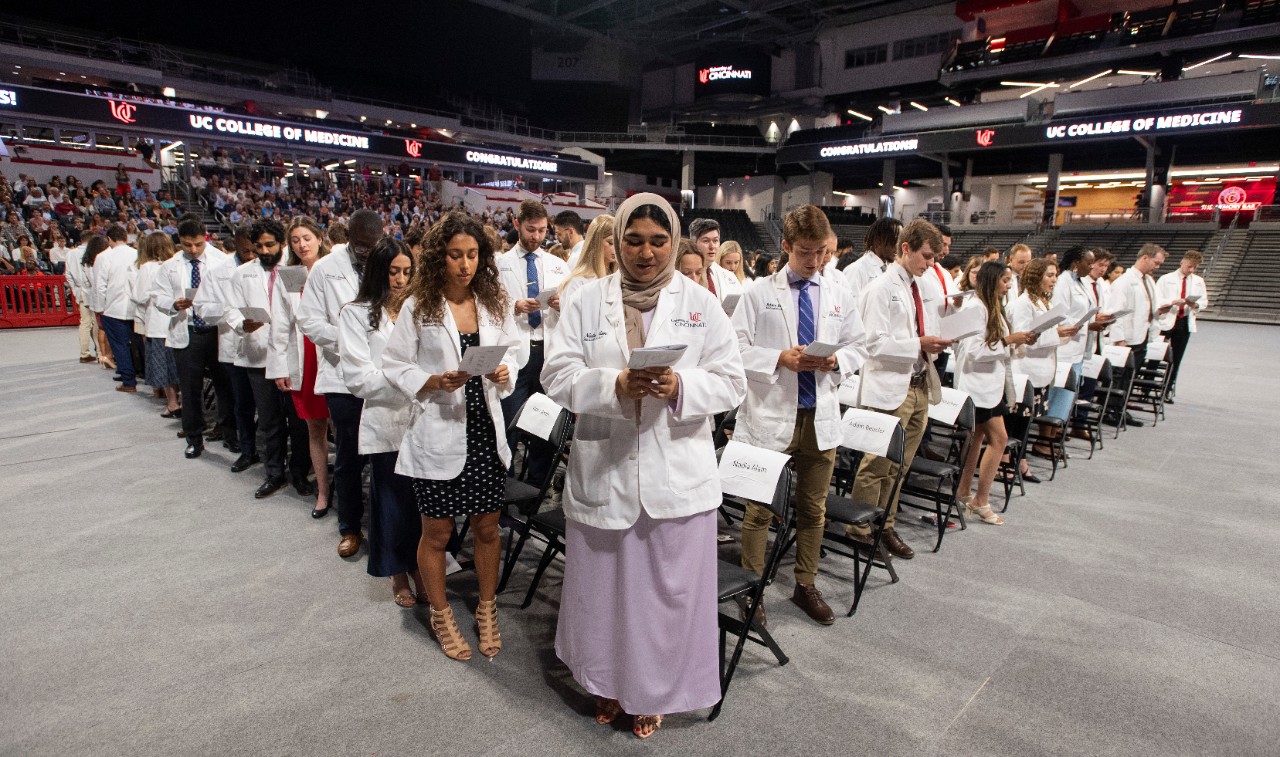 students standing