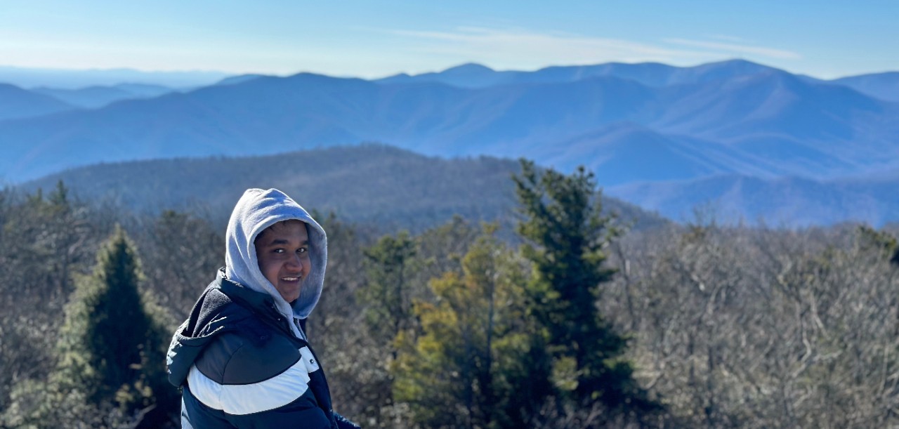 Varad Maitra at Old Rag Mountain at Shenandoah National Park