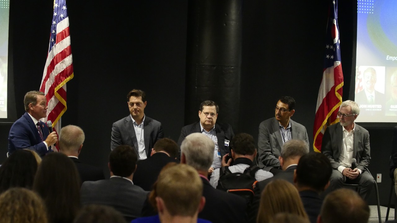 Ohio Lt. Gov. Jon Husted and panelists at the The Ohio | AI Forum: Cincinnati.