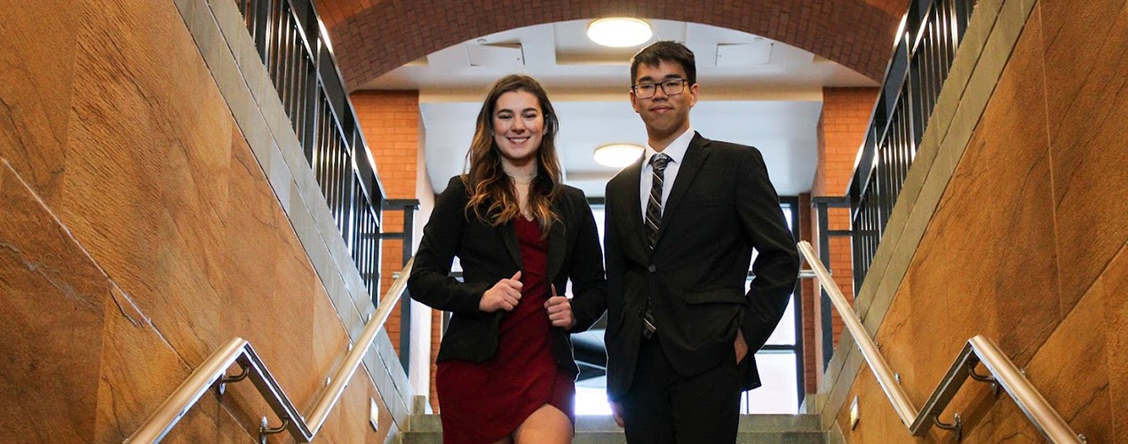 Student Body President Taylor Morgan and Student Body Vice President Vu Pham