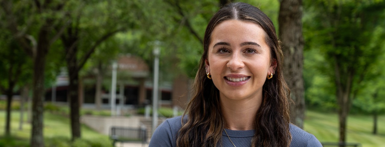 UC Clermont graduate Hailey Beeston on the college's campus