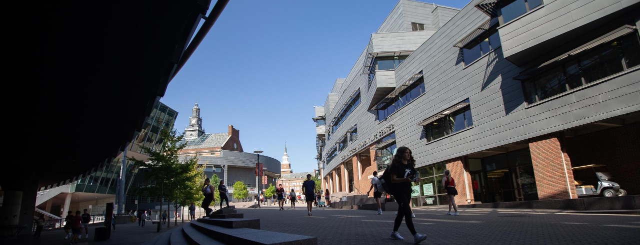 University of Cincinnati students make their way along MainStreet on campus.