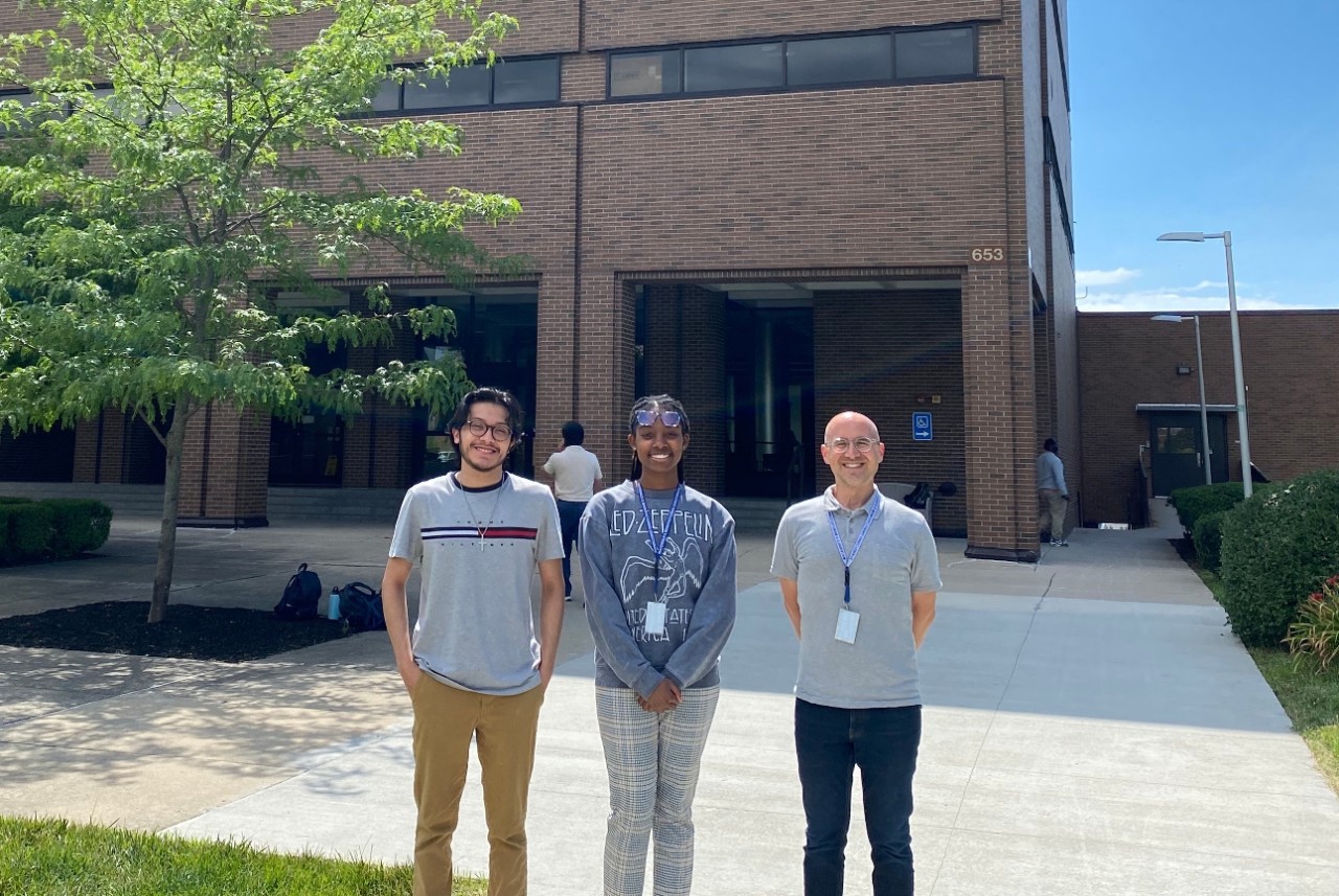 From left to right: Jesus Acosta, Phillisity Neal and Dr. Eric Payton in front of the Air Force Research Laboratory in Dayton, Ohio. 