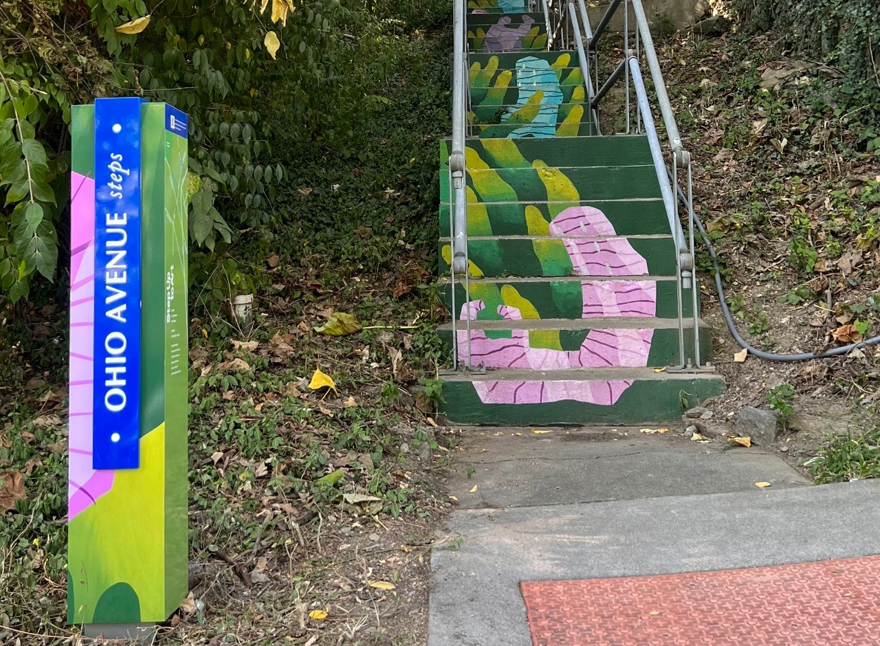 Ohio avenue steps painted with colorful mural