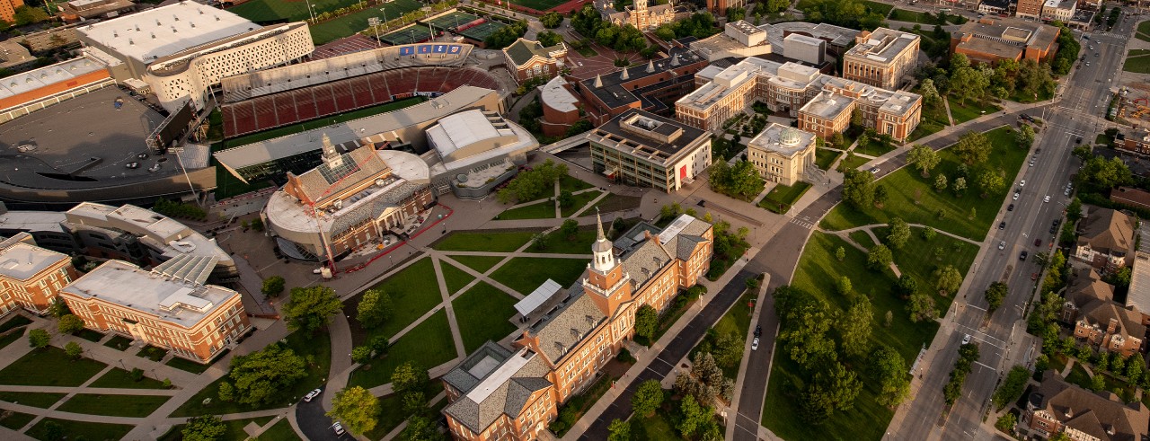 aerial view of UC campus