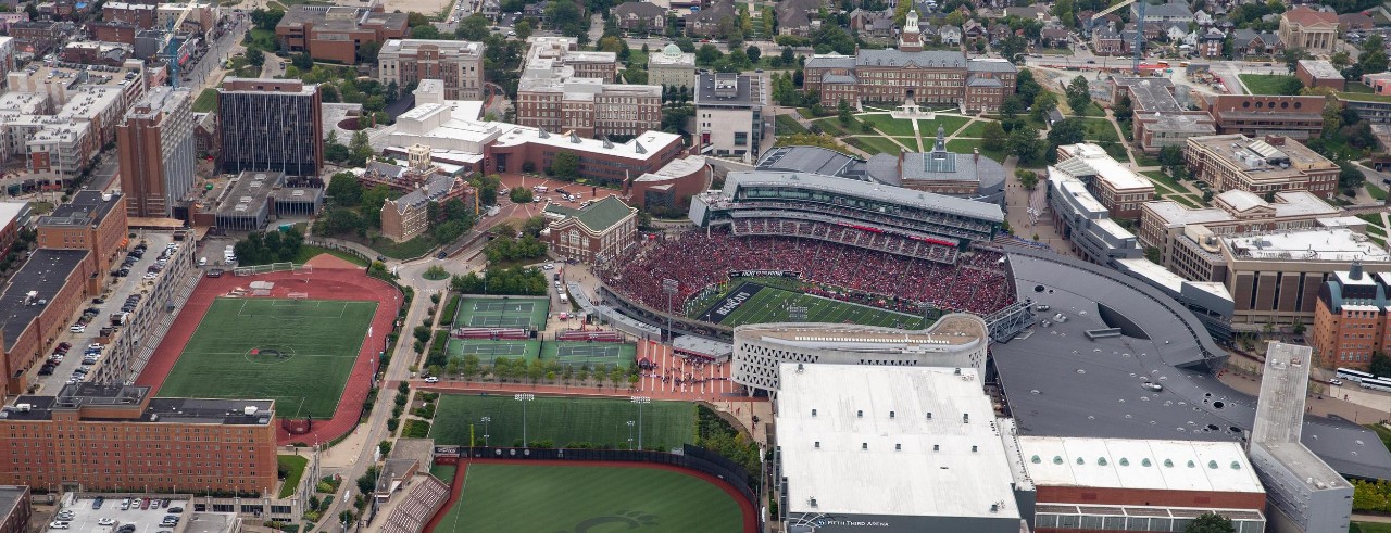 UC campus aerial shot