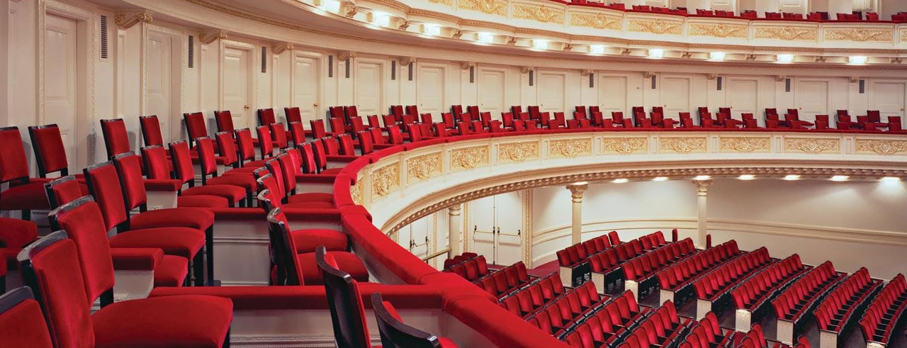 The seats at Carnegie Hall in New York