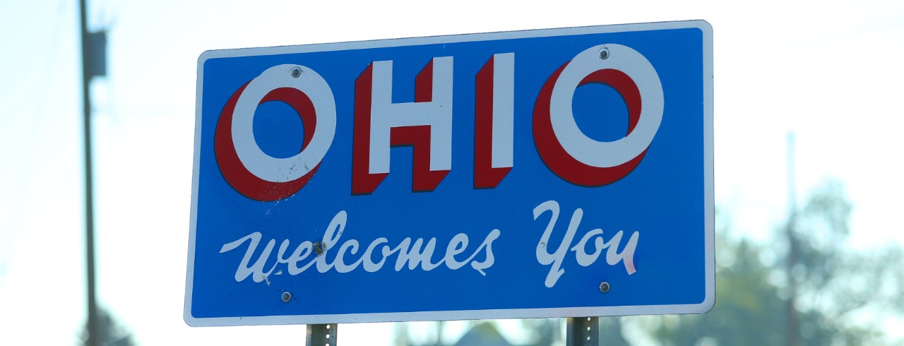 Sign that says "Ohio welcomes you"