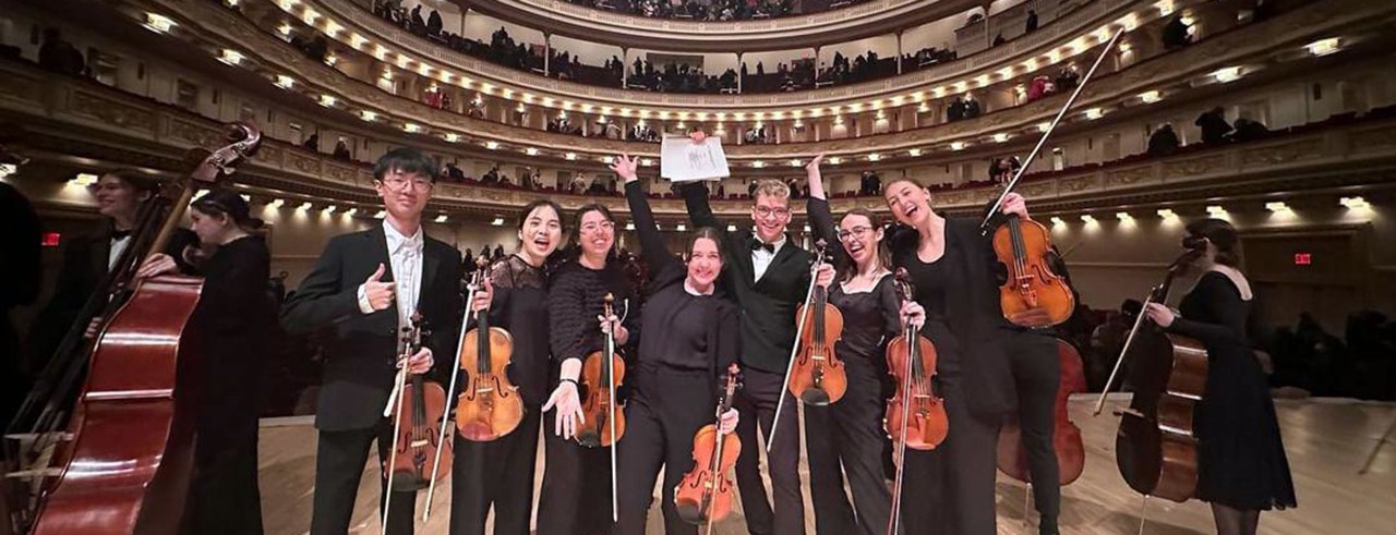 CCM students on stage at Carnegie Hall. Photo provided by Piper Vance.