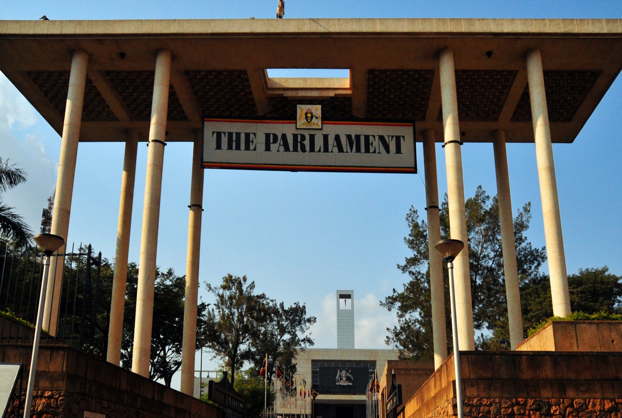 Front entrance of Parliament in Uganda