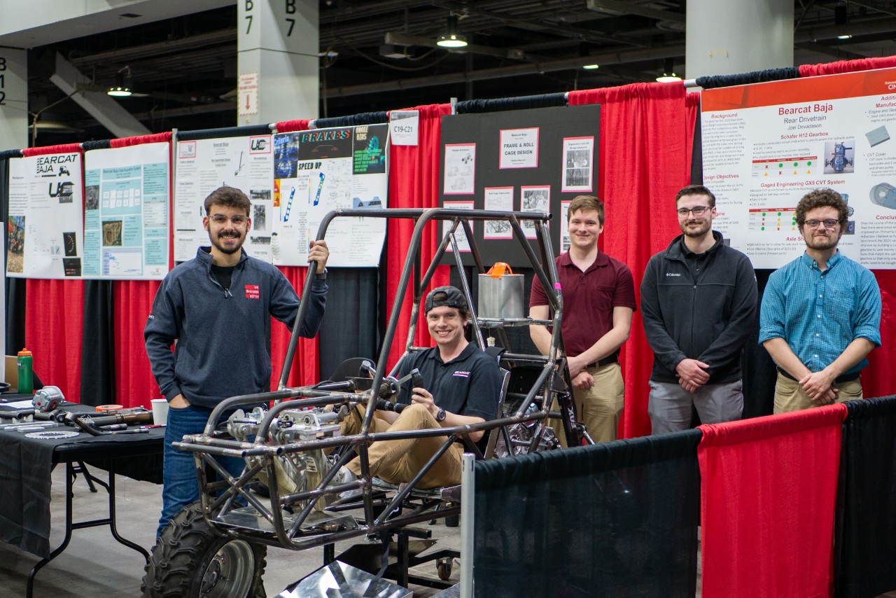 Expo students showcase their car at the event. 