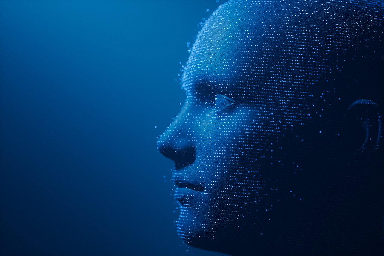 A digital representation of a human face.