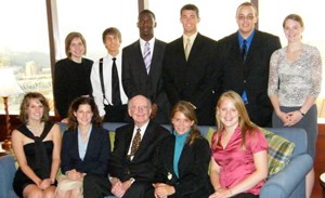 Marvin P. Kolodzik with student leaders.