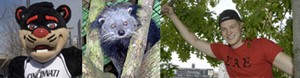 Bearcat mascot, a binturong and Mr. Bearcat 2007, Dominic Berardi.