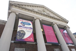 Tangeman University Center with welcome banners.