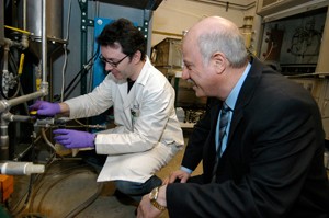 Makram Suidan and Pablo Campo, an environmental engineering PhD student