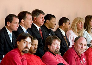 Spectators in gallery