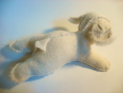 Toy Lamb, 6Â x11Â x5 Â½Â , wool felt, hand and machine embroidered