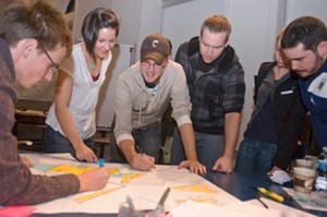 UC students at work in an industrial design studio