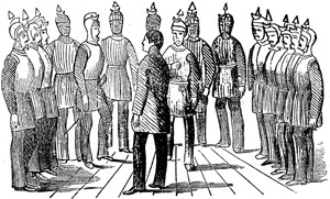 Initiation ceremony of the Knights of the Golden Circle.