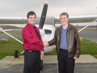 Rick Rohrig (left) with instructor Colin O'Rourke immediately following his Recreational checkride.