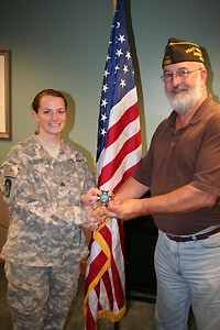 UC student Courtney Gillespie was inducted into the Veterans of Foreign Wars USA after returning from Iraq in 2009.