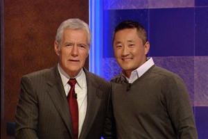 UC alum Jay Peterson meets Jeopardy! host Alex Trebek.