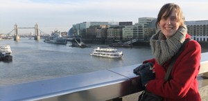 UC's Samantha Gustafson on London Bridge.