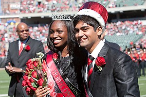 Last year's Homecoming king and queen were UC students Chizi Igwe (left) and Rohan Hemani.