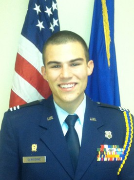 Matthew Gangidine, CEAS senior and ROTC (Reserve OfficersÂ  Training Corps) Mission Support Group Executive Officer
