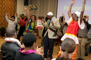 Students dance at the AACRC