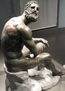 Sculpture of an ancient Greek boxer