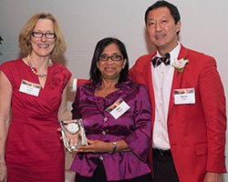 Mila Baker, President Ono and Dean Kristi Nelson