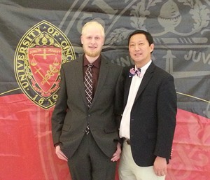  Goldwater Scholarship recipient Daniel Griffin with President Santa J. Ono.