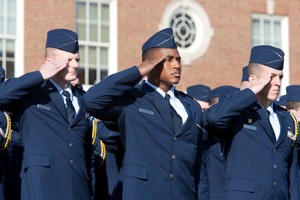 Cadet salutes