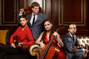 From left to right: Alexandra Kazovsky, Jan GrÃ¼ning, Amit Even-Tov and Gershon Gerchikov are the Ariel Quartet.