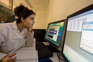 Student using computer