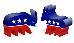 Image of elephant and donkey political symbols courtesy of nirots at Freedigitalphotos.net: 