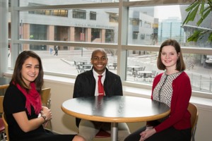 Goldwater Scholars, from left, Madelyn Leembruggen, Rickey Terrell and Courtney Stockman.