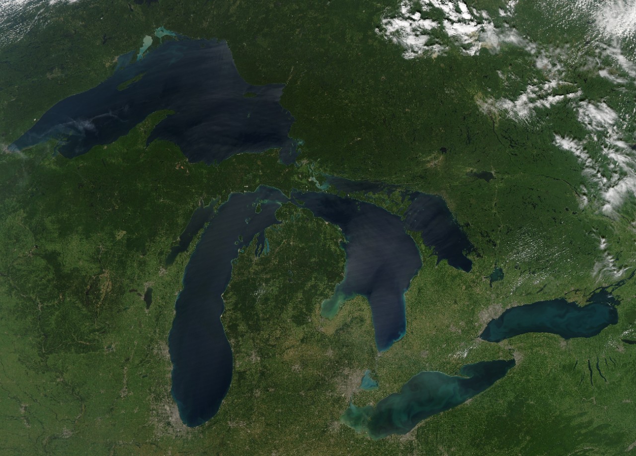 aerial satellite view of Great Lakes
