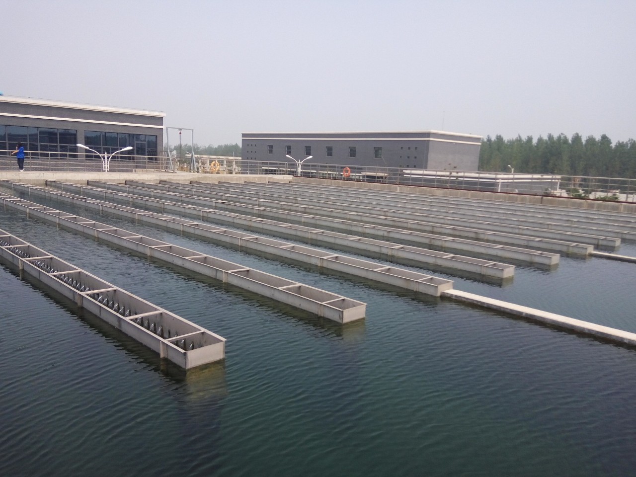 exterior of tanks at water treatment plant