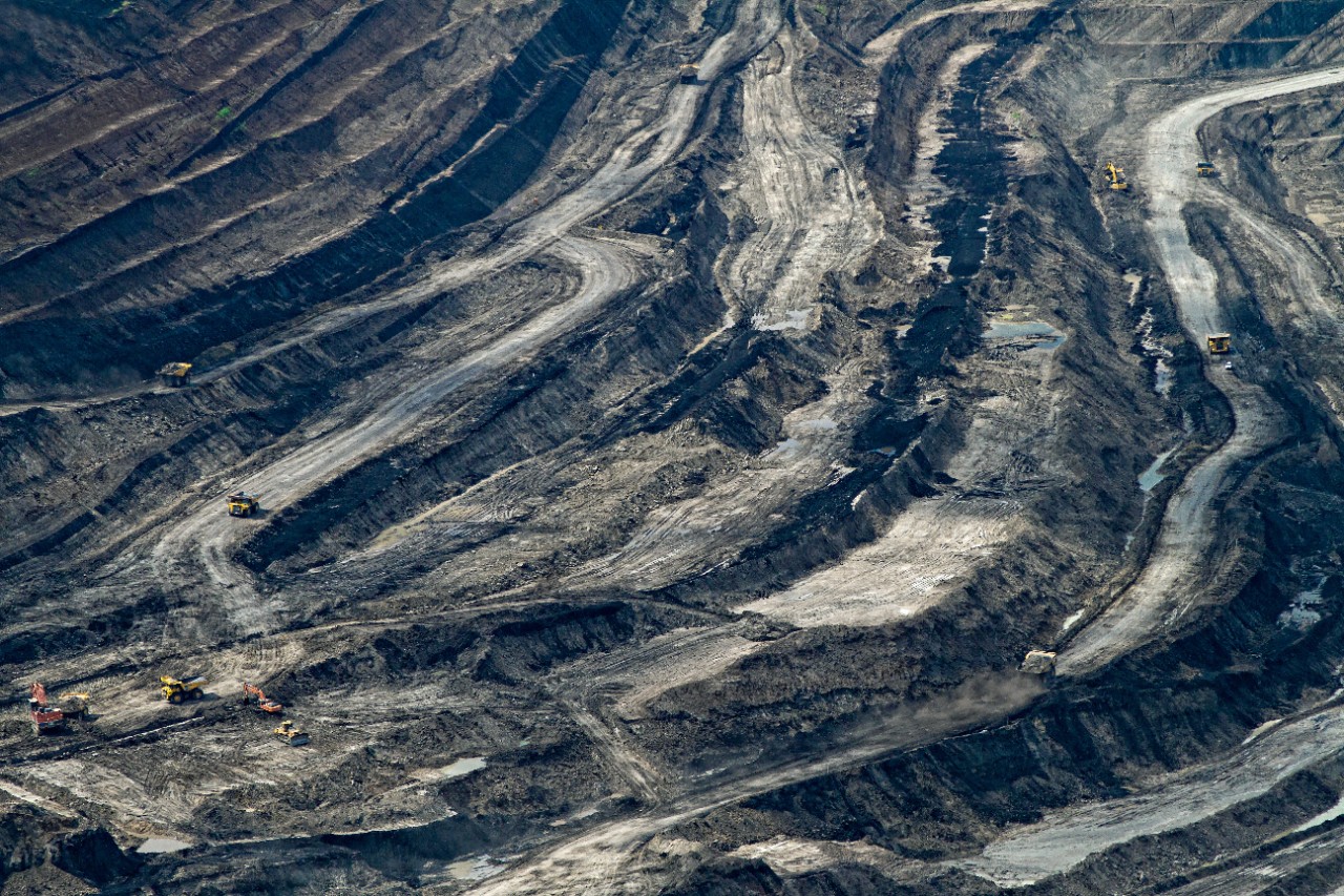 aerial view of surface coal mine
