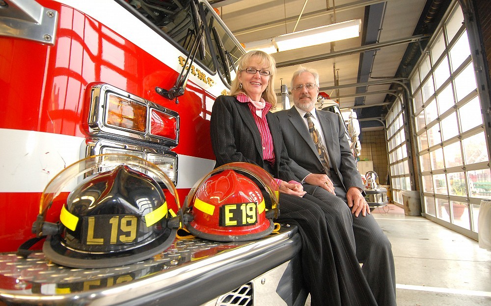 Grace LeMasters, PhD, and James Lockey, MD, are studying the health effects of environmental particulates infirefighters. 