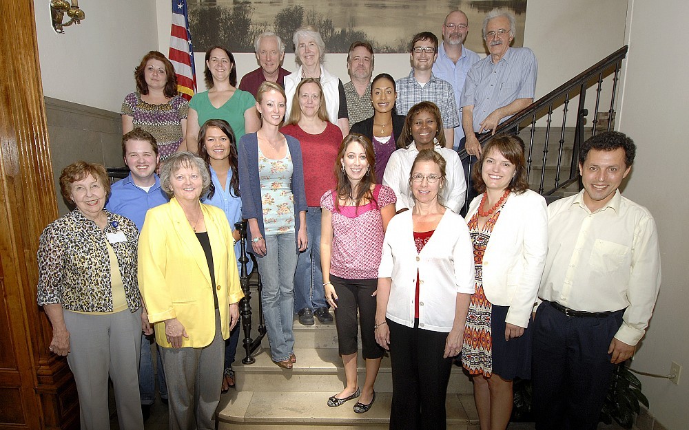 Eugene "Gene" Somoza, MD, PhD (upper right), with his staff at the Cincinnati Addiction Research Center (CinARC).