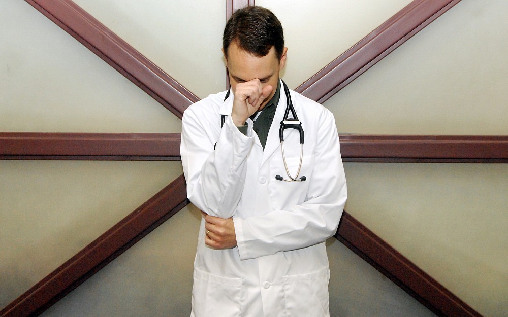 Stressed physician 