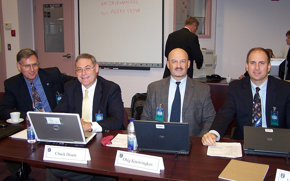 Charles Doarn (second to the left) at the Canadian Space Agency in Ottawa